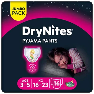 Afbeelding van Huggies DryNites Nachtbroekjes Meisjes 3 4 jaar 16 x = 64 stuks