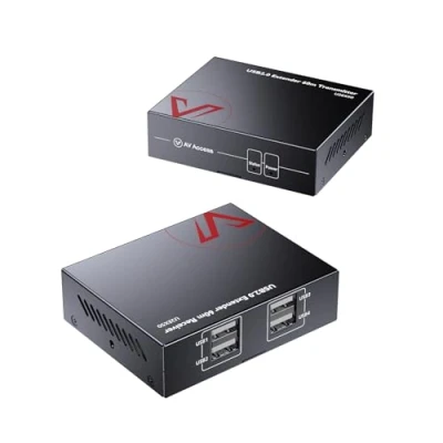 Afbeelding van AV Access High Speed 4 poorts USB extender via Cat5e/6 tot 480Mbps, x 2.0 Ondersteunt 2 webcamera&#039;s synchroon en alle besturingssystemen, plug and play ontwerp