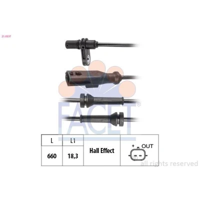 Afbeelding van FACET 21.0337 ABS Sensor 660mm