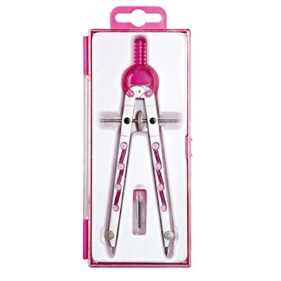 Afbeelding van ALCO Albert 1356 20 Geometrische passer met tandwielgeleiding, lengte 165 mm, zilver/roze