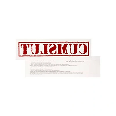 Afbeelding van 2 x Cumslut stempel tattoo belettering in rood Kinky Fetish tijdelijke (2)