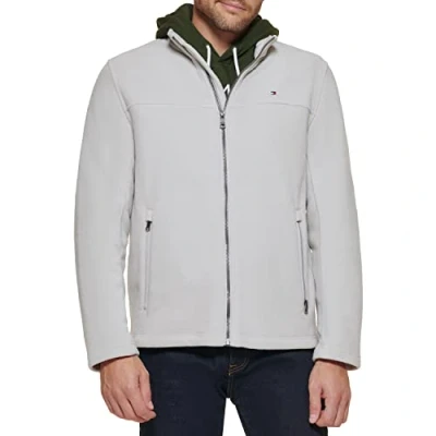 Afbeelding van Tommy Hilfiger Klassieke polarfleecejas voor heren, met ritssluiting aan de voorkant, fleecejas, ijs, XXL
