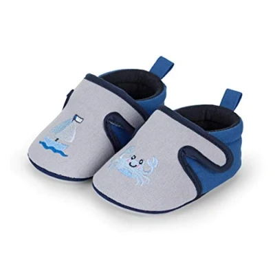 Afbeelding van Sterntaler Uniseks kinderkruipschoen slippers, rookgrijs., 19/20 EU