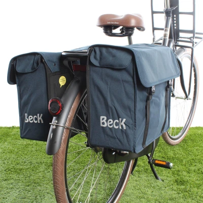 Afbeelding van Dubbele fietstas Canvas Small 38L Blauw