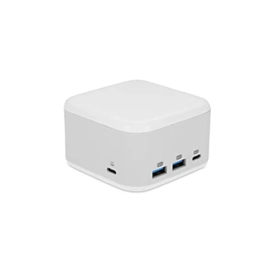 Afbeelding van LMP PowerDock 100 W GaN voeding en 5 poorts USB C dock met USB, HDMI 2.0 Gigabit Ethernet 25186 (wit)