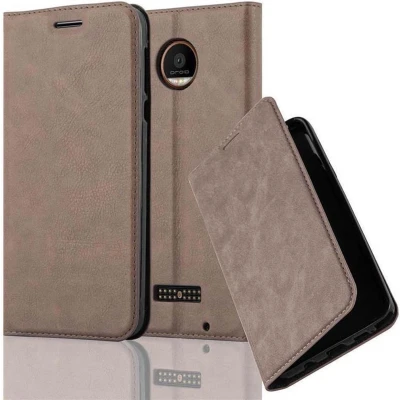 Afbeelding van Cadorabo Hoesje geschikt voor Motorola MOTO Z FORCE in KOFFIE BRUIN Beschermhoes met magnetische sluiting, standfunctie en kaartvakje Book Case Cover Etui