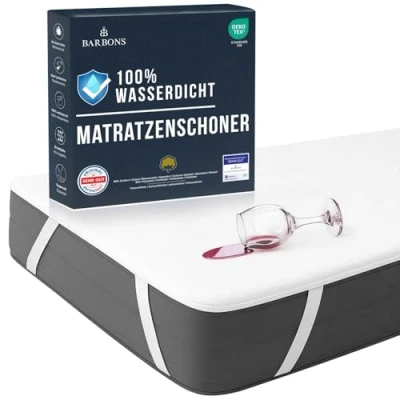 Afbeelding van BARBONS Matrasbeschermer, 70 x 140 cm, 2 delige set, Oeko Tex gecertificeerd, waterdichte matras, incontinentie onderlegger, wasbaar, vochtbescherming, ademend (70 set van stuks)