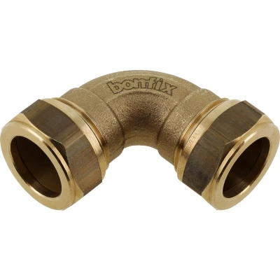 Afbeelding van Bonfix knelkoppeling Bocht 90 22mm x Messing