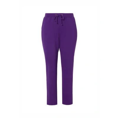 Afbeelding van Ulla Popken grote maten plus size sweatbroek, knuffelzachte binnenkant, elastische tailleband, Diep violet, 45W x 32L