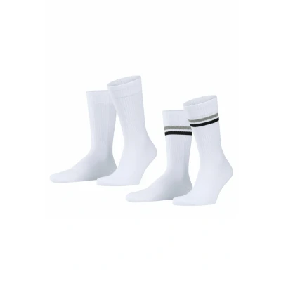 Afbeelding van Esprit Tennis Stripe 2PACK WITH Pattern Sokken White mix, Heren, Maat: 43 46, mix