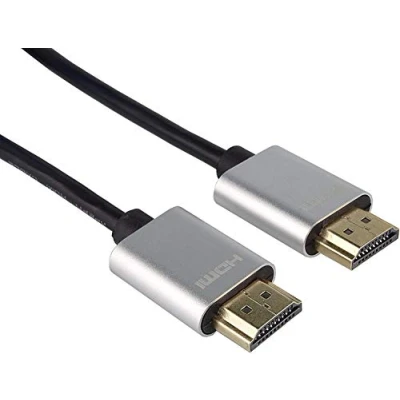 Afbeelding van PremiumCord Slim 4K High Speed HDMI kabel + ethernetkabel 3 m, video 2160p, Full HD 1080p, Deep Color, 3D, ARC, HDR, Dolby TrueHD, 10,2 Gbps, vergulde aansluitingen, zwart