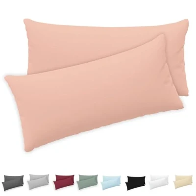 Afbeelding van Twinzen® Kussensloop 40x80 (Set van 2) 100% Katoen Jersey 150 GSM 40 x 80 cm Kussenhoes met ritssluiting Oeko Tex gecertificeerd