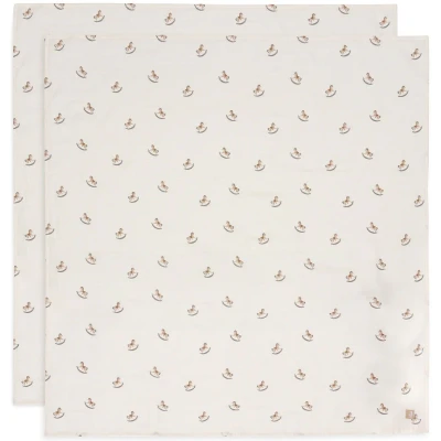 Afbeelding van Jollein Mousseline doek baby Nostalgic Ride 2 stuks 115 x cm 100% katoen spuugdoeken Oeko Tex gecertificeerd
