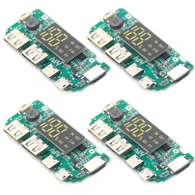 Afbeelding van 4 stuks 18650 Powerbank board Dual USB 5 V 2,4 A mobiele module lithium batterij oplader met overbelasting overontlading kortsluitbeveiliging DIY kaart