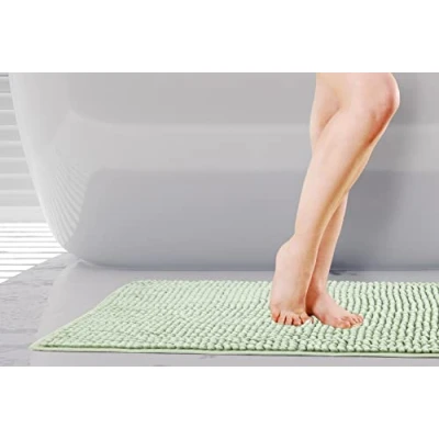 Afbeelding van Emma Barclay Noodle Soft Touch antislip badkamertapijt in saliegroen badmat 45 x 75 cm