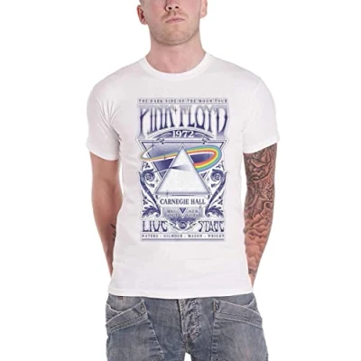 Afbeelding van Pink Floyd Carnegie Hall Poster Heren T shirt XL Wit