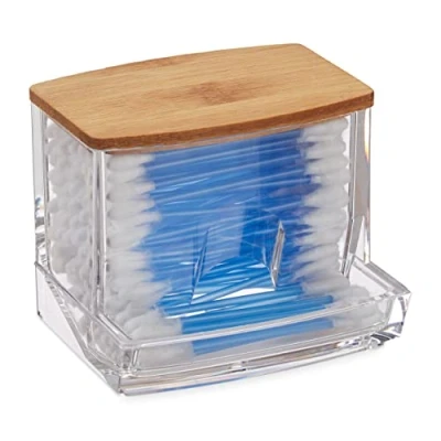 Afbeelding van Relaxdays wattenstaafjeshouder wattenstaafjes dispenser houder acryl oorstaafjes kleurenmix 1, M
