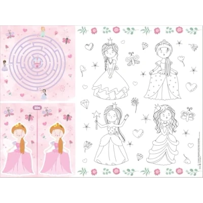 Afbeelding van Pretty Princess Placemats Kleurplaten 6 stuks