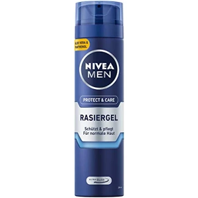 Afbeelding van NIVEA MEN Protect &amp; Care scheergel in verpakking van 6 stuks (6 x 200 ml), bescherming en verzorging voor een zachte scheerbeurt, huidvriendelijke heren