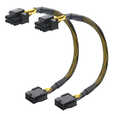 Afbeelding van Cable Matters 2 pak, 8 Pin EPS CPU verlengkabel, Mannelijk naar Vrouwelijk, 10 Inches, Voedingskabel/ATX Kabel
