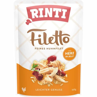Afbeelding van Voordeelpakket Rinti Filetto Zakjes in Gelei 48 x 100 g Kip met Kippenhart