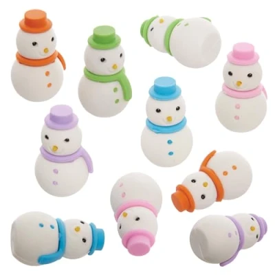 Afbeelding van Baker Ross FX752 Sneeuwpop Gummen Set van 10, Kerstfeest Zakvuller en Kousenvuller