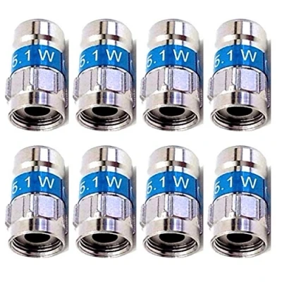 Afbeelding van Cabelcon F 56 5.1W Self Install Nitin met geïntegreerde O ring stekker blauw RG6 / 7mm (8 stuks 5.1W)