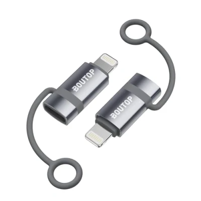 Afbeelding van BOUTOP C32 USB C naar Lightning Adapter [Apple MFi gecertificeerd] voor 36W snel opladen Compatibel met iPhone, iPad [2 Pakket, Lichtgrijs]