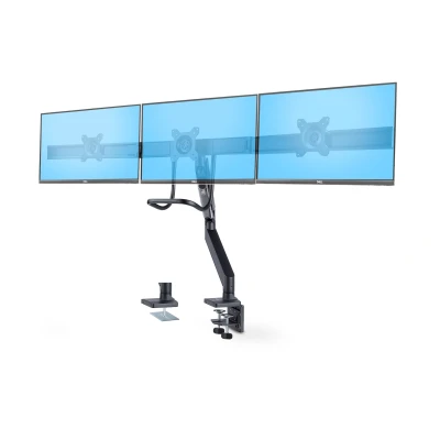 Afbeelding van StarTech.com Crossbar Triple Monitor Arm voor Bureau, Tot Drie 27inch Schermen, VESA 75x75/100x100, C Klem/Doorvoertule