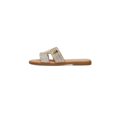 Afbeelding van Posh by Poelman Muiltjes, Dames, Maat: 36, Brown with combination Imitatieleer/ textiel