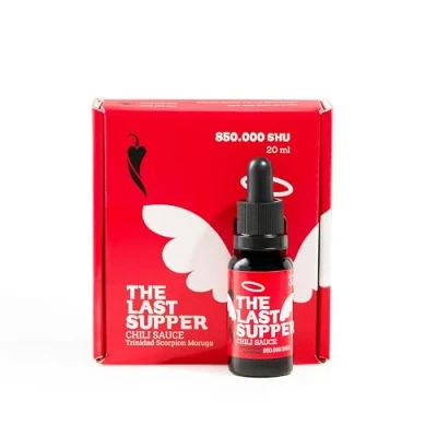 Afbeelding van I LOVE SPICY The Last Supper Hete Chilisaus 20 ml, Laboratorium Gemeten 850,000 SHU (Trinidad Scorpion Moruga Chilli Pepper) Heetheid 1 5/5