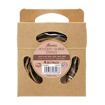 Afbeelding van Ibanez PIACSP6C Akoestische Gitaar Snaren 4 Set Pack, Fosforbrons Gecoat