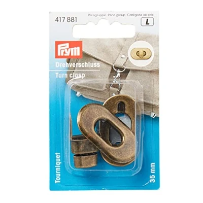 Afbeelding van Prym 417881 draaisluiting voor tassen antiek messing, stuk