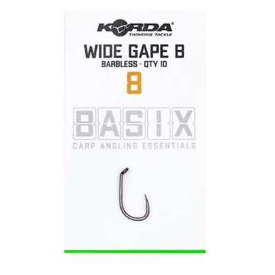 Afbeelding van Korda Basix Wide Gape Barbless size 8 Karper haken