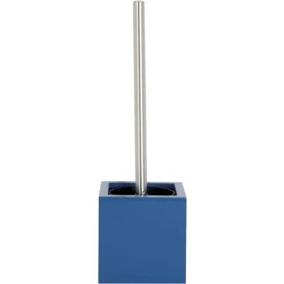 Afbeelding van MSV Toiletborstel in MDF houder/rvs wc borstel marine blauw 37 cm Toiletborstels