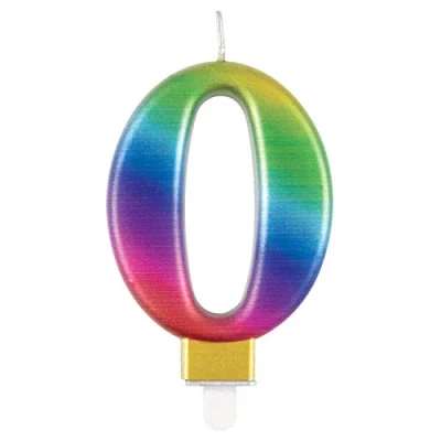 Afbeelding van Unieke verjaardagskaars 19630 0,0 3,54 inch Regenboog Metallic 1 stuk 7 centimeter