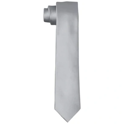 Afbeelding van DonDon stropdassen voor heren handgemaakt zijde look 6 cm Zilver
