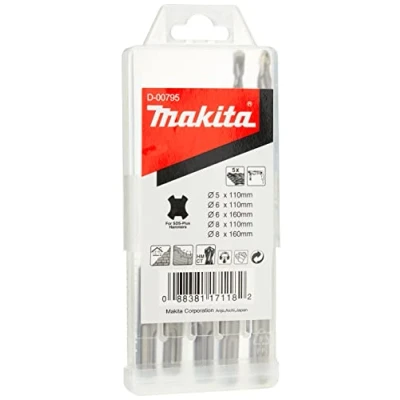 Afbeelding van Makita 5 Delige SDS Plus Betonborenset, Steenborenset, Hamerborenset D 00795