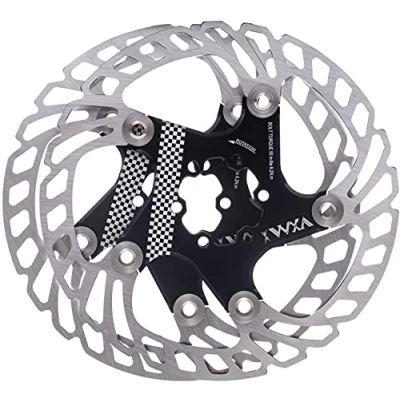 Afbeelding van YBEKI Premium drijvende schijfremrotor 140/160/180/203mm CNC gefreesd SUS420 roestvrij staal &amp; T6 6061 aluminium 30% warmtereductie Shimano/SRAM/TRP 6 bouten compatibel (zwart, 160 mm)