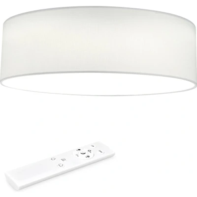 Afbeelding van Navaris LED plafondlamp rond 12W Ø 32 cm Stoffen plafonnière met warm Wit licht Dimbare lamp afstandsbediening