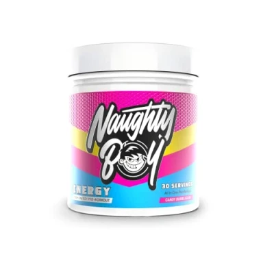 Afbeelding van Naughty Boy High Energy Pre Workout Poeder met Beta Alanine, Citrulline &amp; Cafeïne Supplementen voor Mannen Vrouwen Klinisch Gedoseerde Energiedrank 390g/30 Porties (Candy Bubblegum)