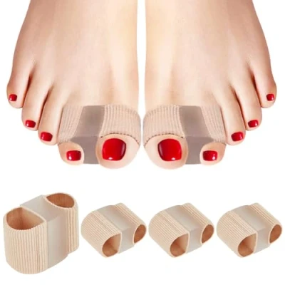 Afbeelding van Teokantz 4 stuks hallux valgus correctie, teenspreider, valgus, bandage, hamertencorrectie, teenspreider siliconen voor overlappende tenen
