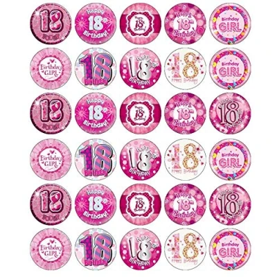 Afbeelding van 30 18e verjaardag meisje Cupcake Toppers eetbare wafer papier Fairy Cake taarten