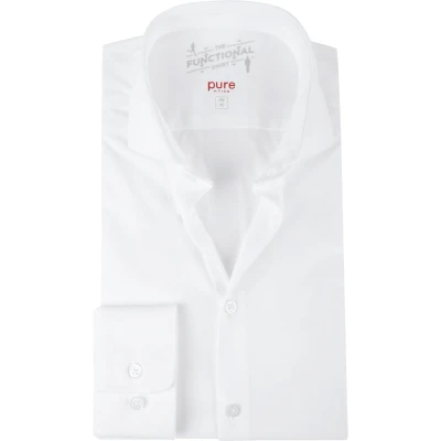Afbeelding van Pure H.Tico The Functional Wit Shirt maat 46 Heren Effen met Slim fit Pasvorm Super stretch