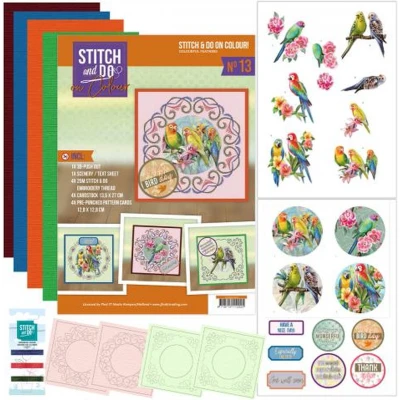 Afbeelding van Stitch and Do on Colour 013 Amy Design Colourful feathers