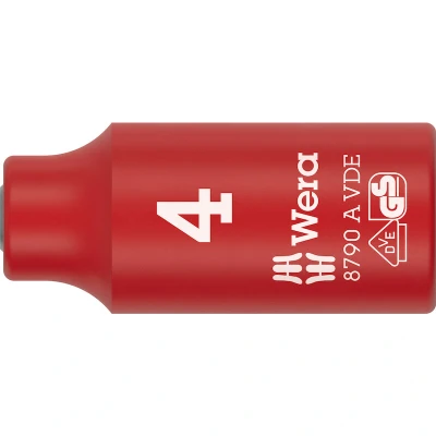 Afbeelding van Wera 05005930001 8790 B VDE Zyklop Dop Geïsoleerd 1/4&quot; 4 Mm