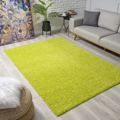 Afbeelding van Shaggy Vloerkleed Groen Hoogpolig 80x150 cm