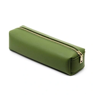Afbeelding van Eusbon leren etui, grote verscheidenheid aan etui&#039;s, etui voor pennen, school, pennen (groen)