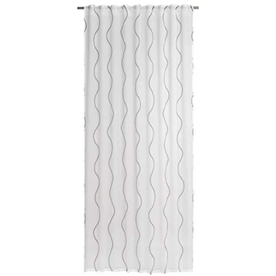 Afbeelding van Elbersdrucke Semi transparant gordijn Curve 07 grijs 255 x 140 cm voor woonkamer slaapkamer gang 200404