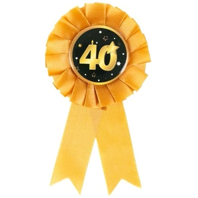 Afbeelding van Verjaardagsdecoratie rozet 40e verjaardag decoratie man vrouwen mannen tafeldecoratie
